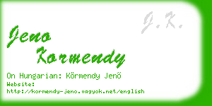 jeno kormendy business card