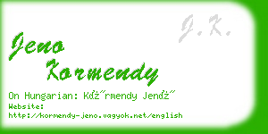 jeno kormendy business card